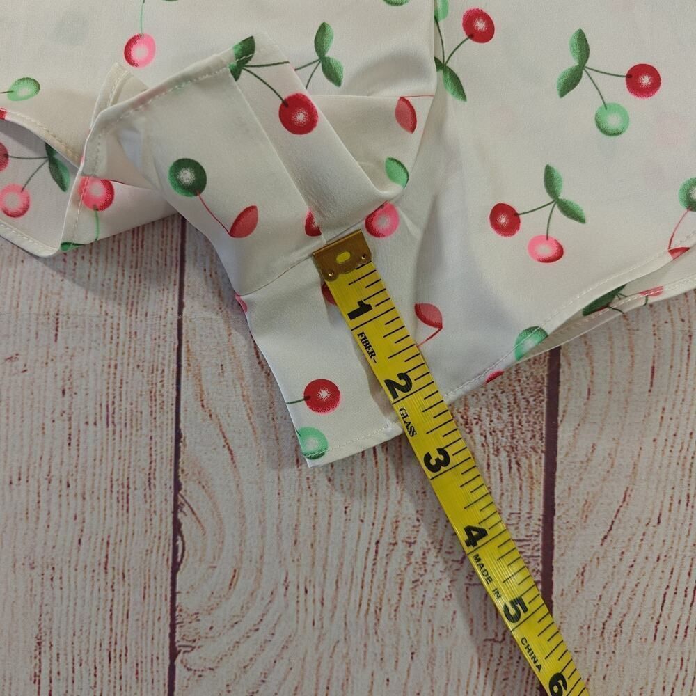 Colsie white cherry satin pajama tank short set sz L - Picture 12 of 14